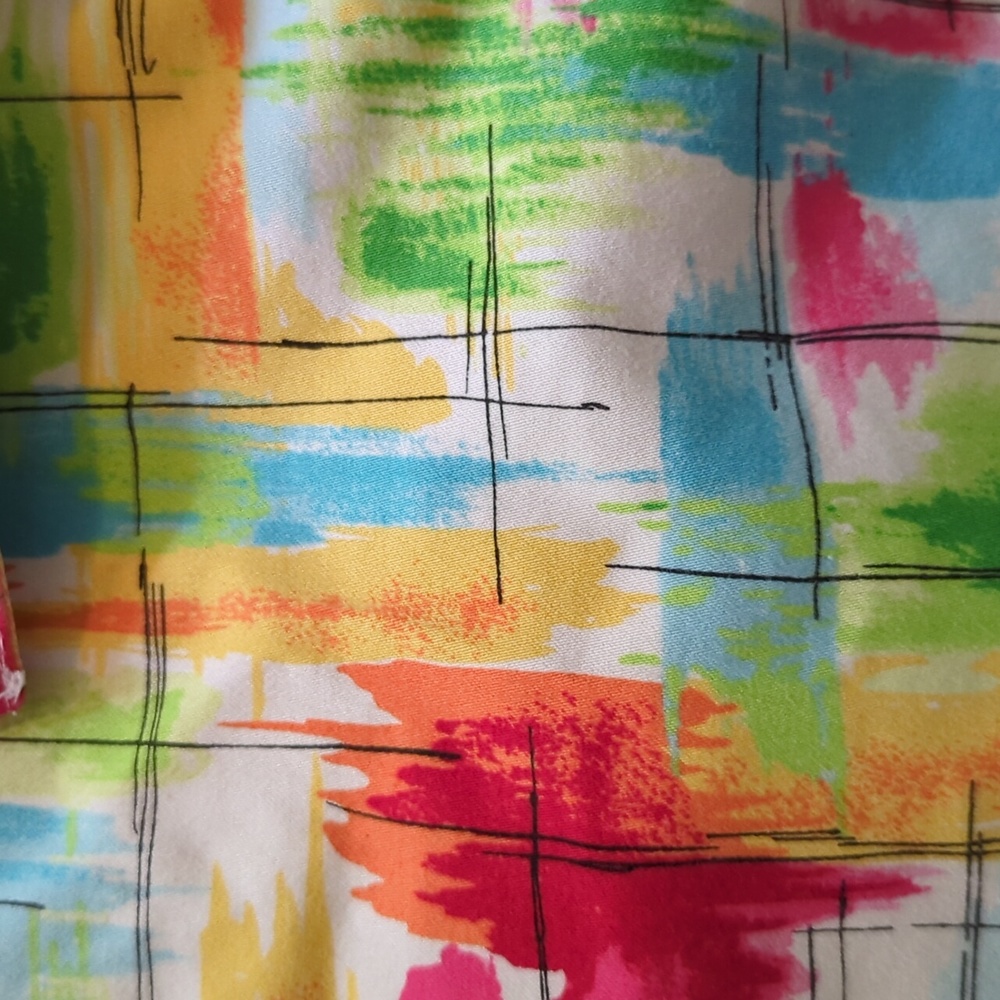 Talbots Stretch Size 12 Multi Colored Cotton Span… - image 5